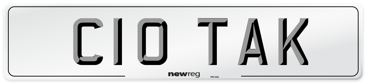 C10 TAK Number Plate from New Reg